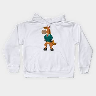 Horse in Suit Kids Hoodie